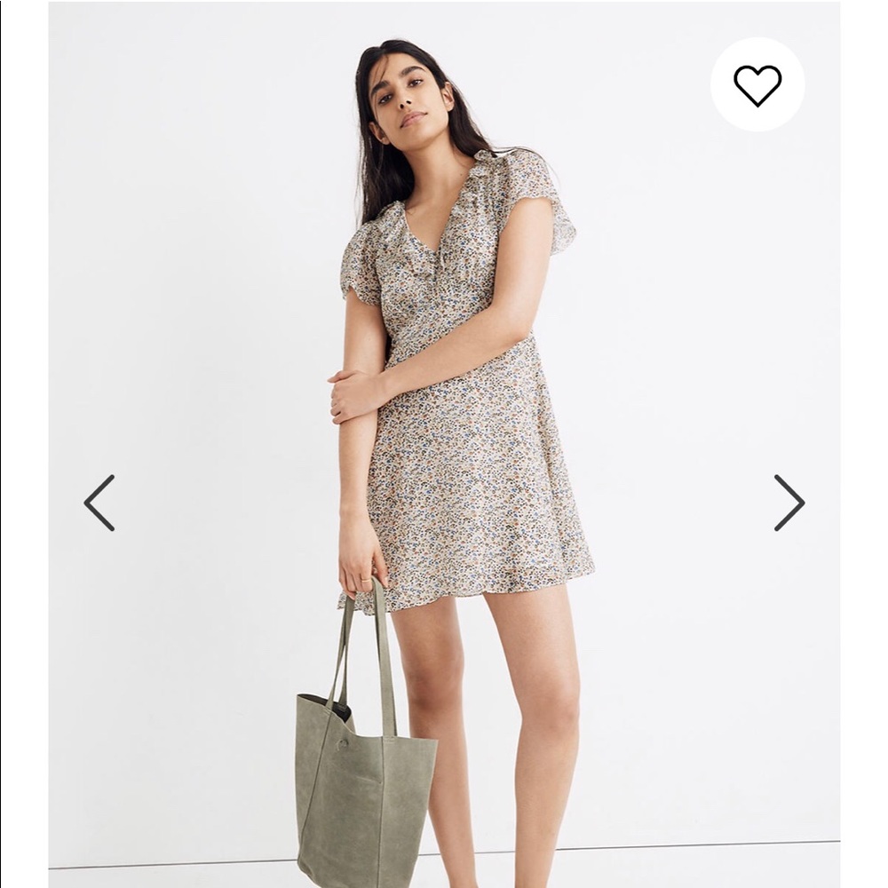 Made well Silk ruffle-neck mini dress